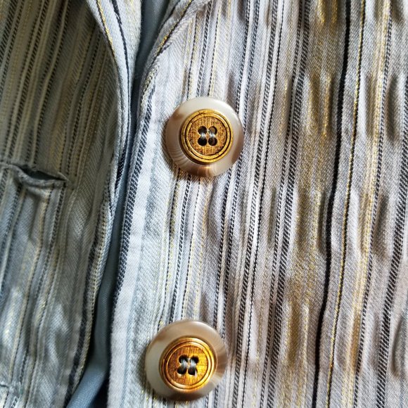 Fancy blazer, blue with gold thread, size M, NWOT - Picture 9 of 9